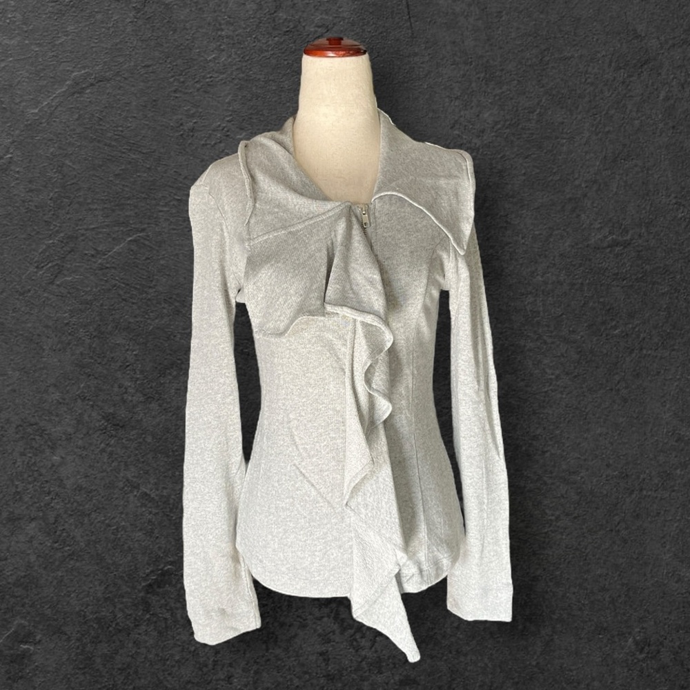 Love on a Hanger Light Gray Zip-Up Sweater